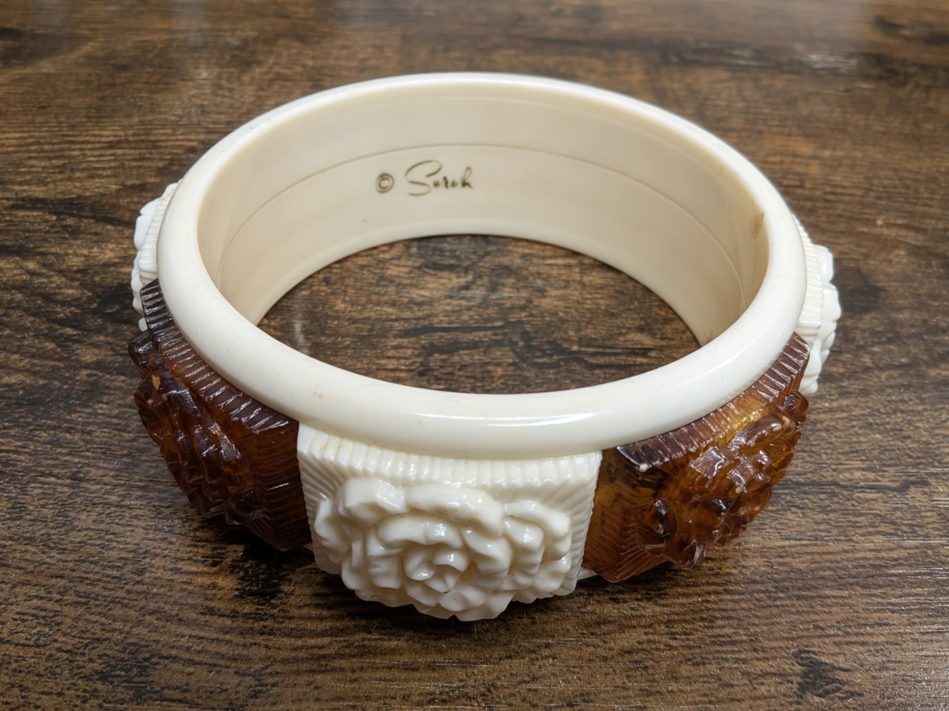 Vintage Sarah Coventry "Coffee & Cream" Bangle Bracelet (1973)