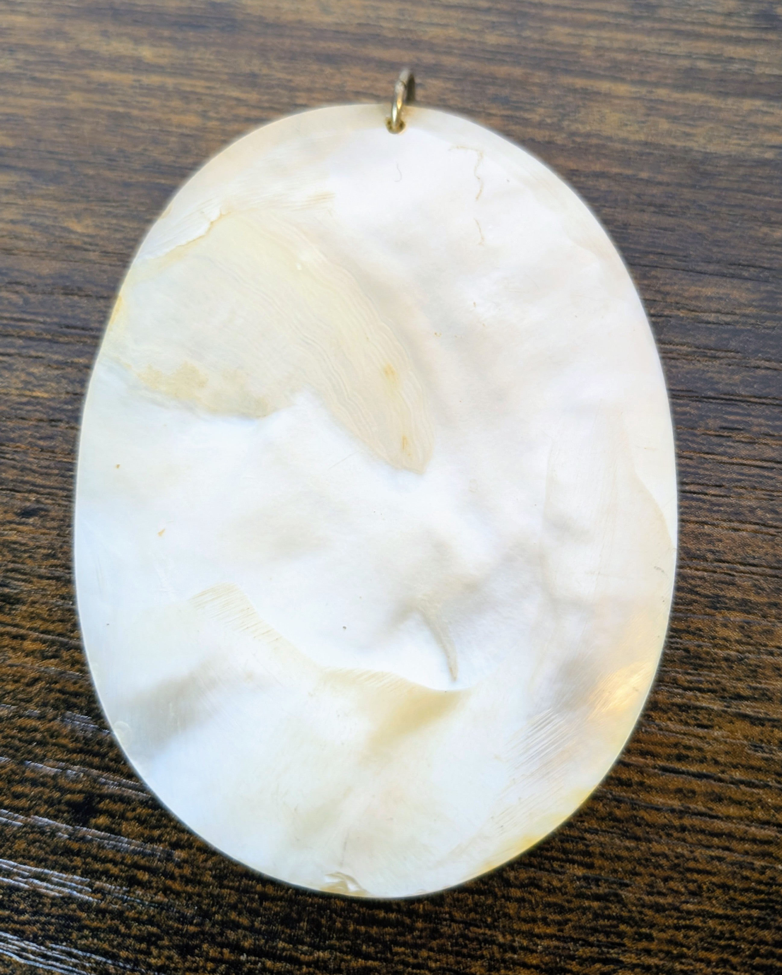 Vintage Large Carved Shell Pendant – Polynesian Figure, 3 Inches