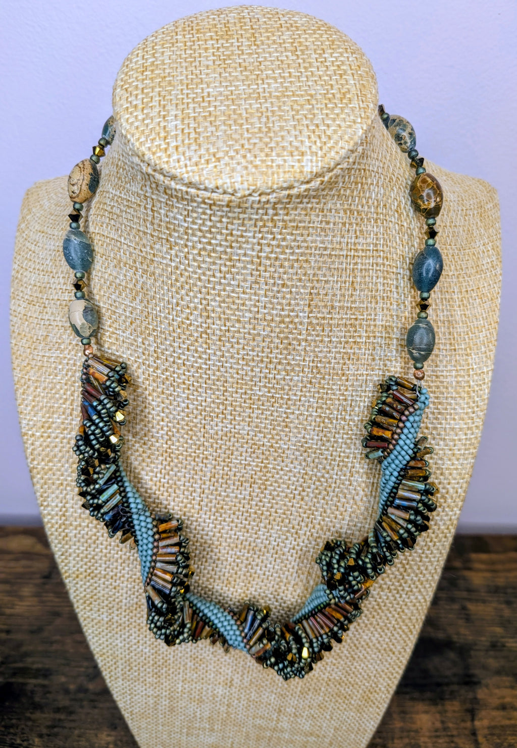 Vintage Artisan Freeform Cellini Spiral Bead Necklace