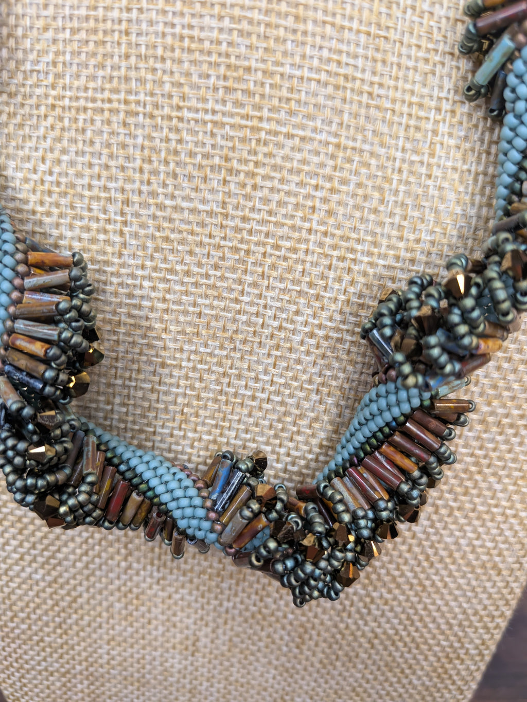 Vintage Artisan Freeform Cellini Spiral Bead Necklace