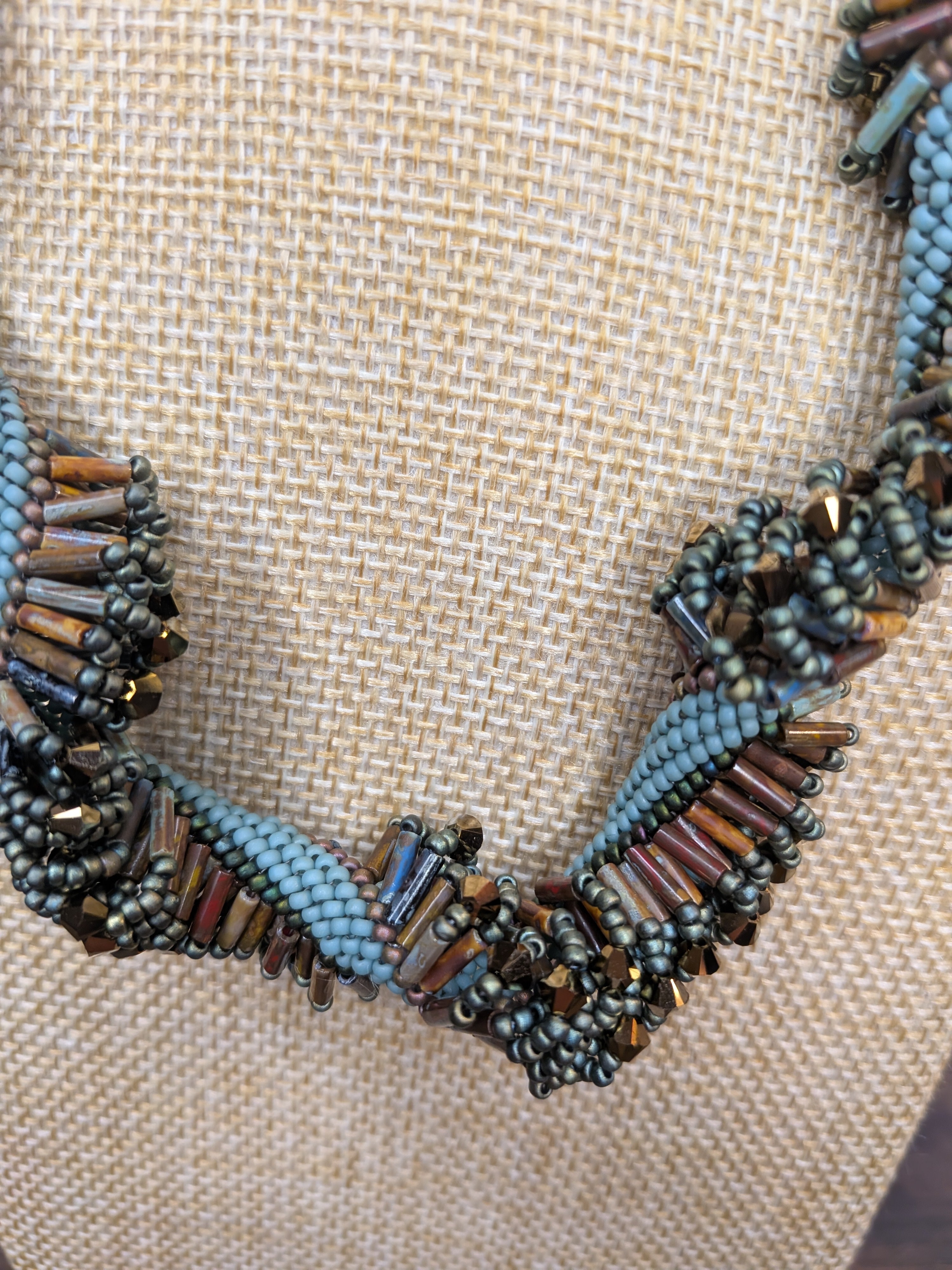 Vintage Artisan Freeform Cellini Spiral Bead Necklace