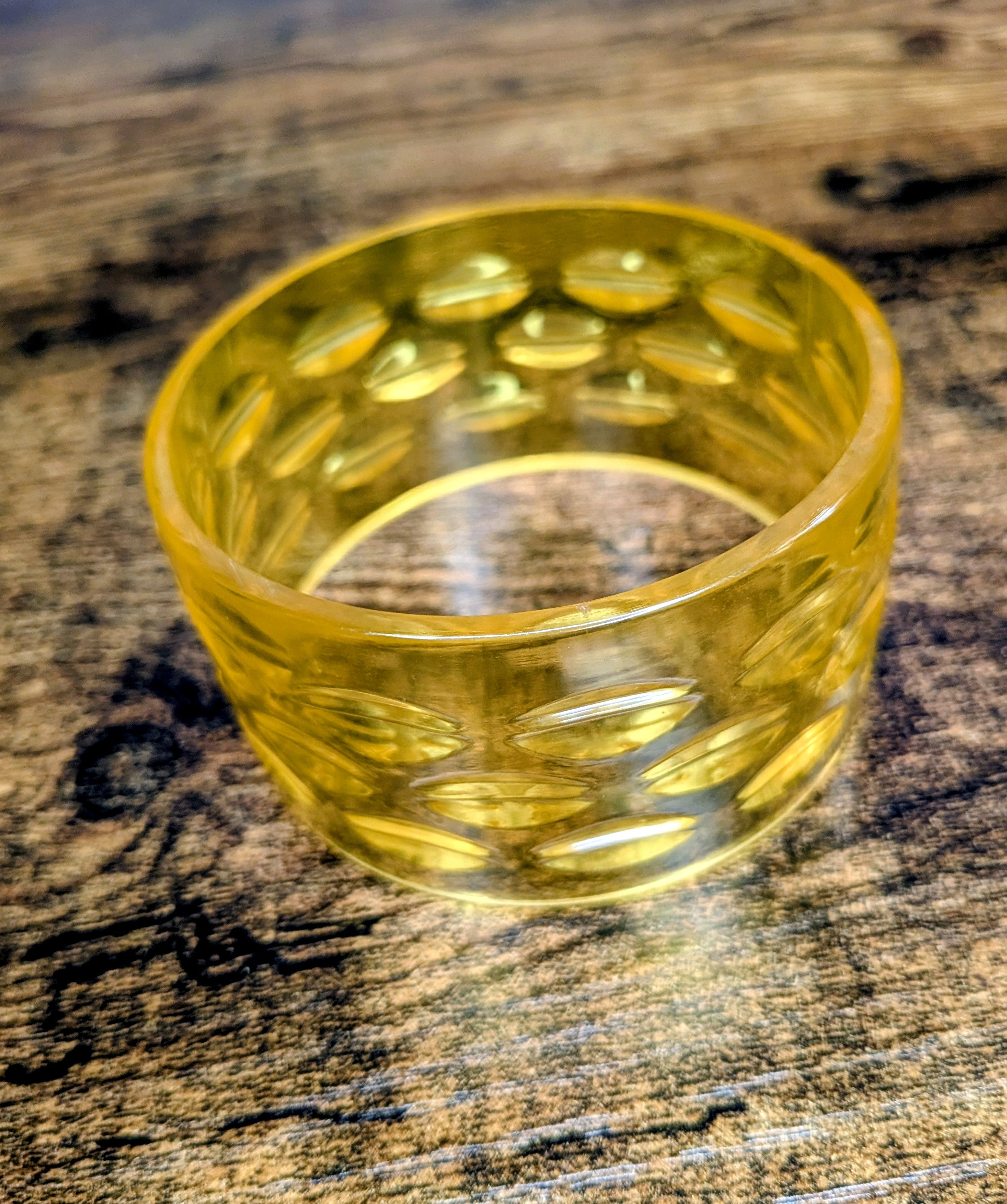 Vintage "Apple Juice" Lucite Bangle Mid-Century Modern