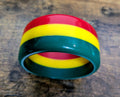 Vintage Lucite Rasta Bangle 1970s