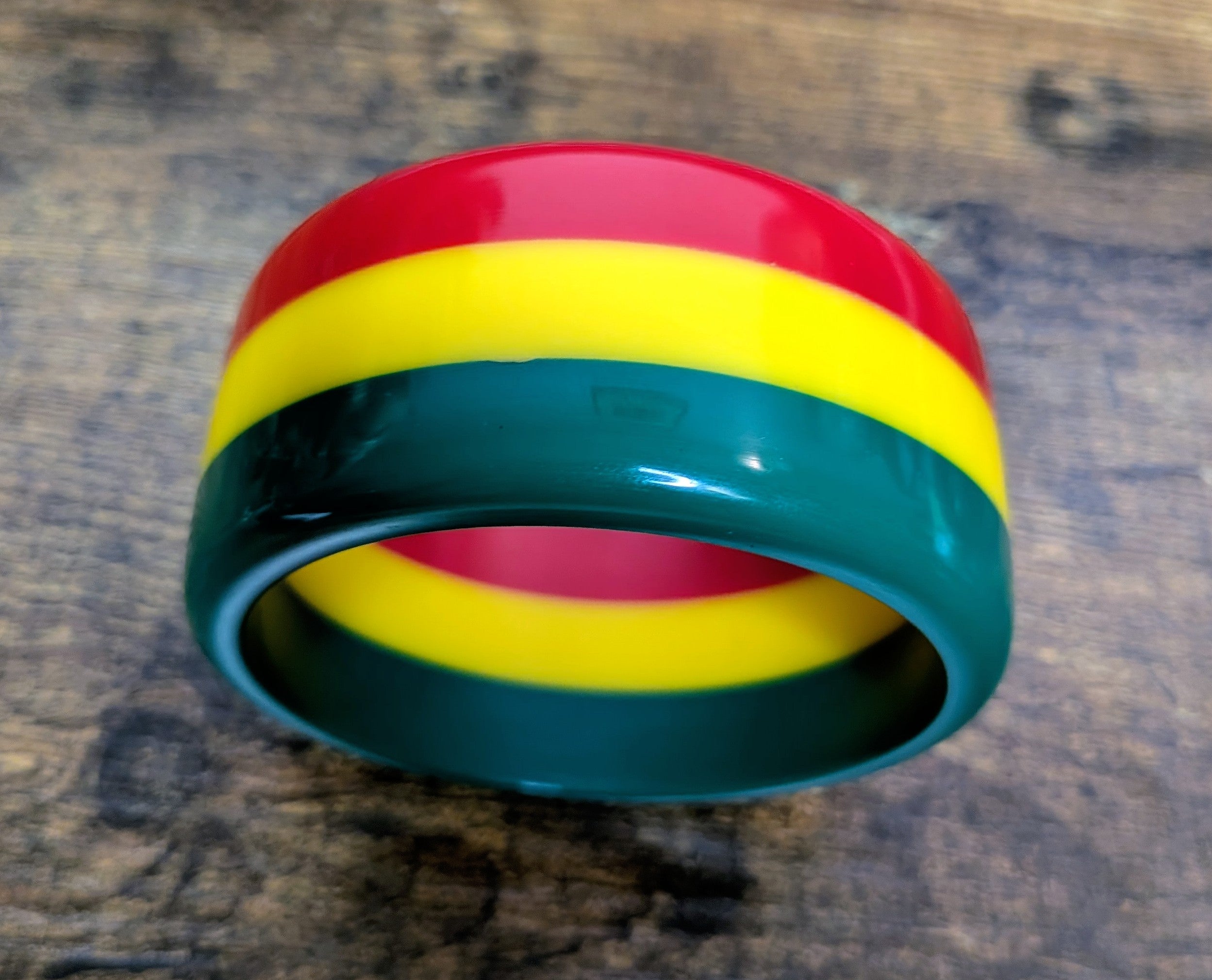 Vintage Lucite Rasta Bangle 1970s
