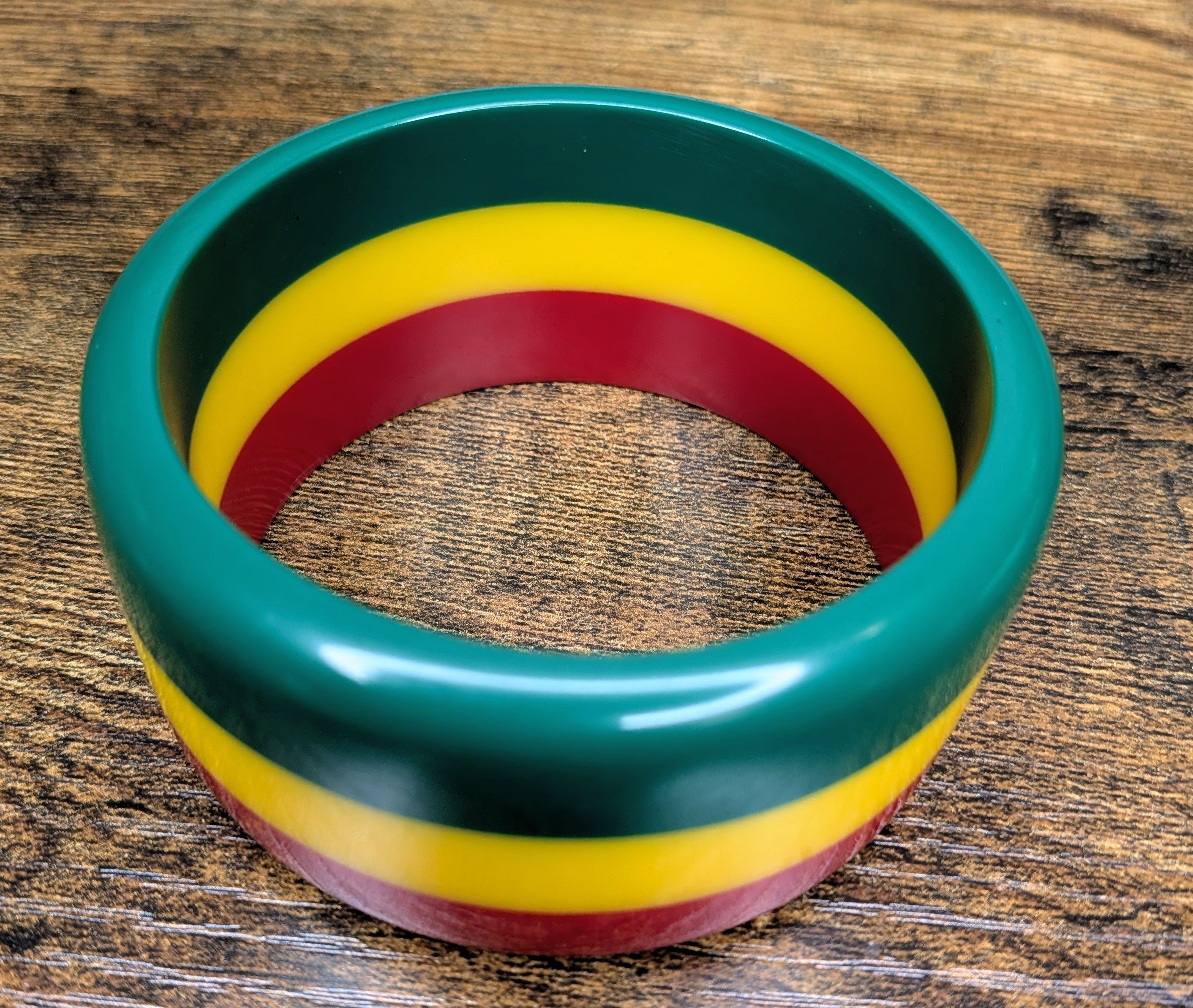 Vintage Lucite Rasta Bangle 1970s