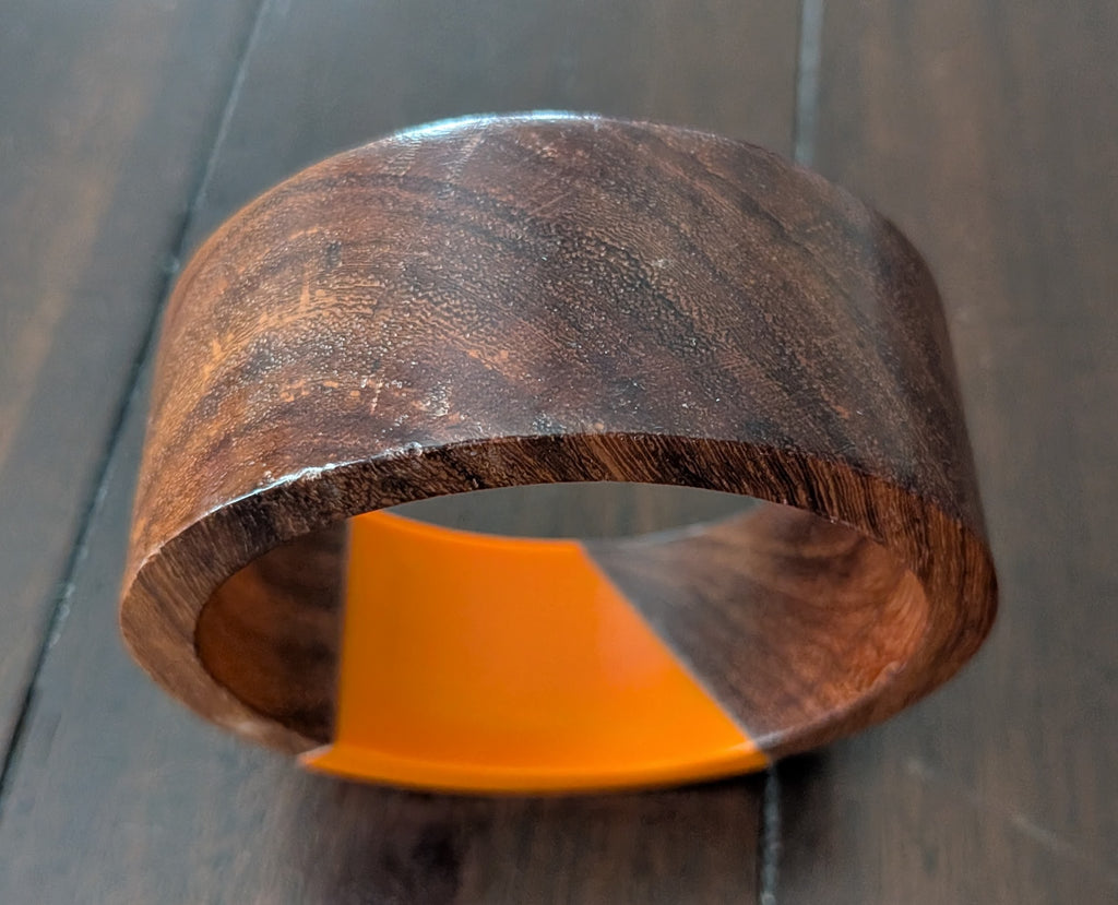 Pre-Owned Marni Wood & Resin Orange Bangle