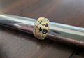Vintage Lucite Dome Ring, Gold Foil Chinese Calligraphy