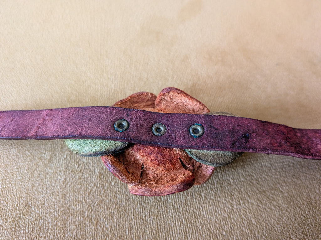 Pre-Owned Hand-Painted Leather Rose Bracelet